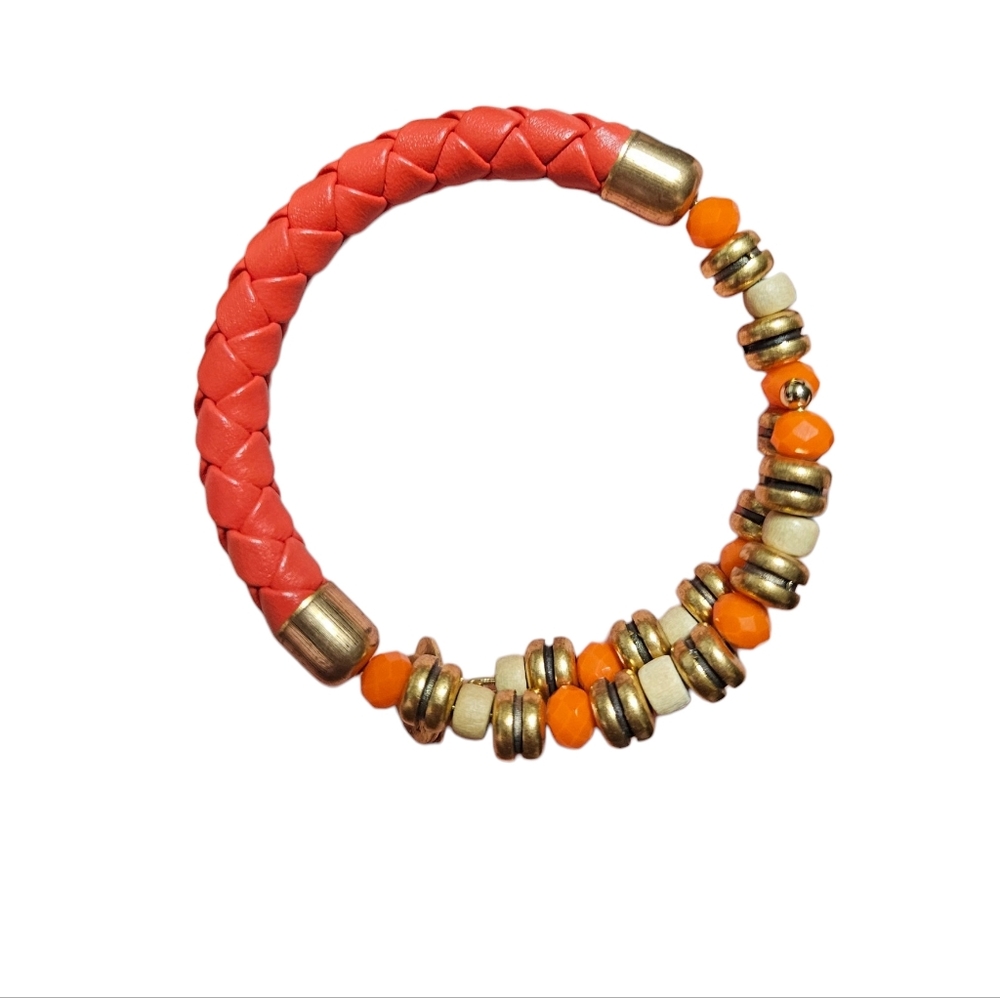 Alex and Ani bracelet Vintage Sixty-Six Orange Woven Bracelet